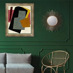 «Untitled Compositions» в интерьере гостиной в зеленых тонах