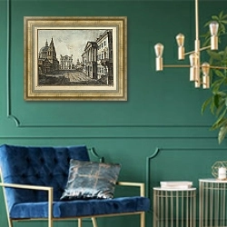 «Страстная площадь» в интерьере в классическом стиле с зеленой стеной