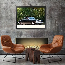 «Jaguar Mark X '1961–65» в интерьере в стиле лофт с бетонной стеной над камином