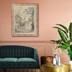 «Vue de la place du Tertre à Montmartre» в интерьере классической гостиной над диваном
