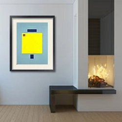 «Birds eye view. Abstract squares 6» в интерьере в стиле минимализм над тумбой