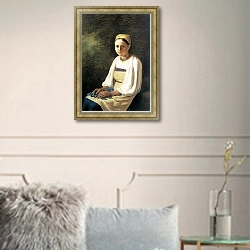 «Крестьянка с васильками» в интерьере в классическом стиле в светлых тонах