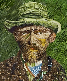 Картина Автопортрет Винсента Ван Гога из лука-порея.  Ju-Duoqi