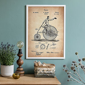 Постеры с патентами велосипедов