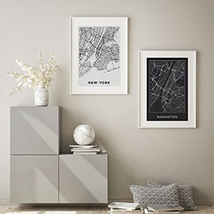 Постеры Современные Планы городов для интерьера в стиле минимализм