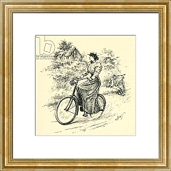 Постер A 19th century female cyclist. From The Strand Magazine published 1897