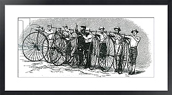 Постер Школа: Английская 19в. Bicycle Race from Bath to London - The Start, illustration from 'The Graphic', August 15 1874