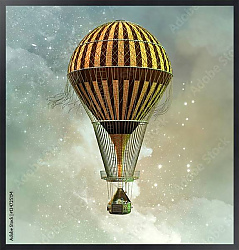 Постер Воздушный шар св стиле стимпанк