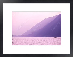 Постер Швейцария. Лодка на альпийском озере