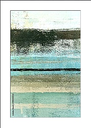 Постер Голубая абстракция с черными и белыми полосами