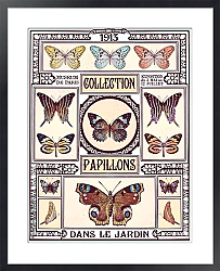 Постер Ретро коллекция бабочек