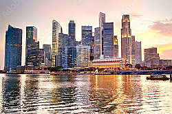 Постер Сингапур на закате