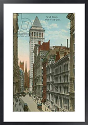 Постер Американский фотограф Уолл-стрит, Нью-Йорк. Открытка,1913 г