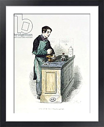 Постер Школа: Французская Студент аптеки готовит лекарство, иллюстрация, 1841 г