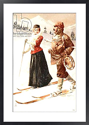 Постер Школа: Английская 19в. Couple skiing