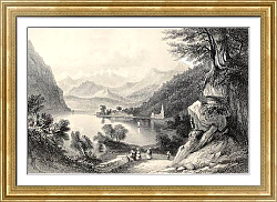 Постер Lake Lugano,  between Italy and Switzerland. Original, created by Major Irton and T. A. Prior, publi