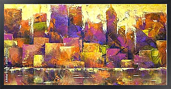 Постер Красочный абстрактный городской пейзаж