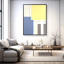 Постер Geometric Abstract. TAS Studio by MaryMIA Geometry. Blue and Yellow Mood. Free spirit 6