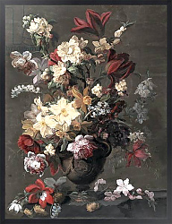 Постер Мозер Мари Flowers in a Vase standing on a Ledge, late 18th century