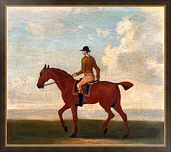 Постер Сеймур Джеймс One of Four Portraits of Horses - a Chestnut Racehorse with Jockey Up 1730