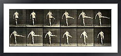 Постер Муйбридж Идвеард Nude male Ballet dancer, First Ballet action, lifting right leg c.1887