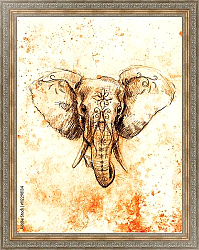Постер Слон с цветочным орнаментом