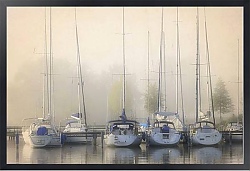 Постер Яхты на причале в тумане