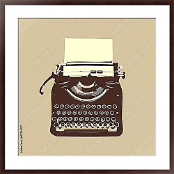 Постер Коричневая винтажная пишущая машинка для набора текста