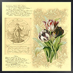 Постер Винтажная иллюстрация с тюльпанами
