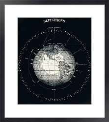 Постер Определения (1851), античная астрономическая астрономическая карта планеты Земля с концепцией определения планеты