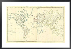 Постер Карта мира в проекции Меркатора, 1843 г.