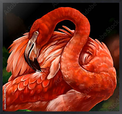 Постер Красный фламинго 