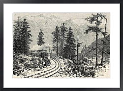 Постер Mont Cenis railroad scenery. Created by De Bar, published on L'Illustration, Journal Universel, Pari