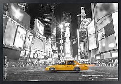Постер США, Нью-Йорк. Желтое такси на Бродвее