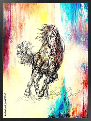 Постер Рисунок лошади