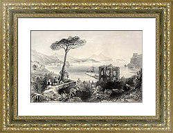 Постер Naples bay, Italy. Original, created by W. H. Bartlett and and T. A. Prior,  published in Florence, 