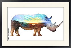 Постер Носорог и равнина
