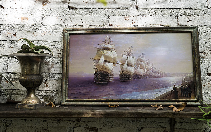 Картина с морским флотом в подарок военному