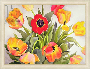 Картина в раме Orange and Red Tulips