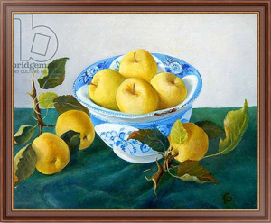 Картина в раме Apples in a Blue Bowl, 2014