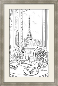 Картина в раме Париж в Ч/Б рисунках #20