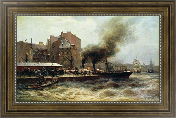 Картина на холсте Гавр. Вход в порт во время прилива. 1876
