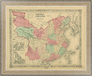 Постер в раме Карта: Китай