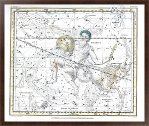 Постер в раме Карта Звездного неба №21, 1822