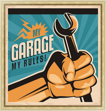 Ретро-постер Мой гараж - мои правила на холсте