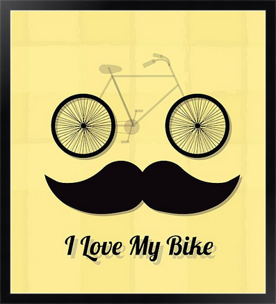 Постер I love my bike на холсте в раме