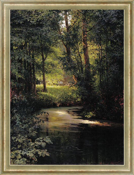 Картина на холсте Лесной ручей. Весной. 1890
