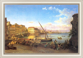 Картина в рама Набережная Санта Лючия в Неаполе. 1820-е