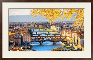 Постер под стеклом Осенний вид на Понте Веккьо во Флоренции
