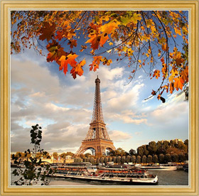 Постер Франция. Осень в Париже с видом на Эйфелеву башню